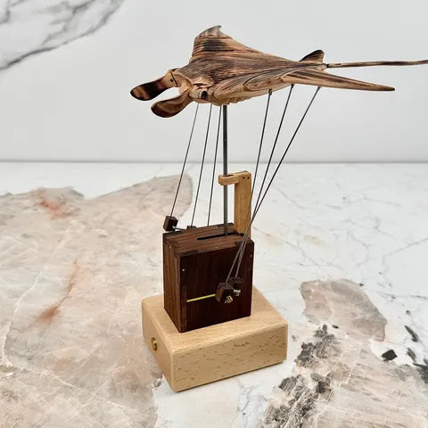 Handmade Wooden Electric Bionic Manta Ray Ornament