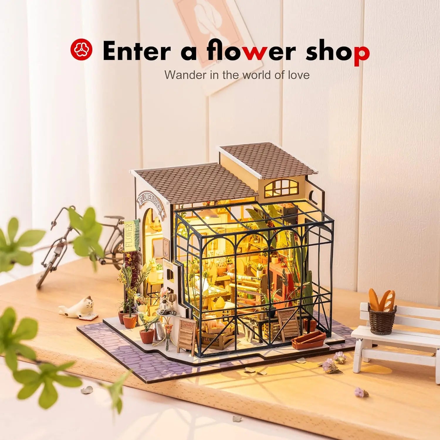Mini House DIY Dollhouse Kit with Furnitures Accessories 1:24 Scale