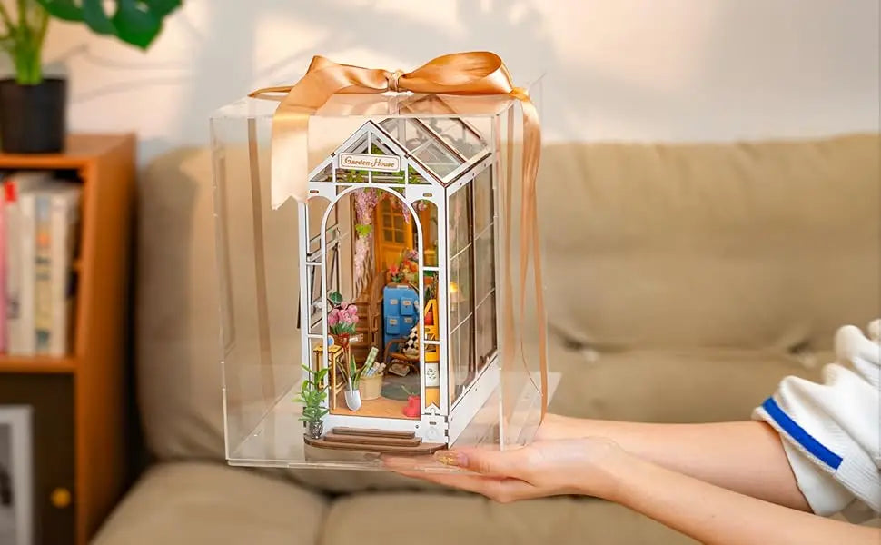 Garden Shed DIY Book Nook Kit with Furniture and LED Lamp 3D