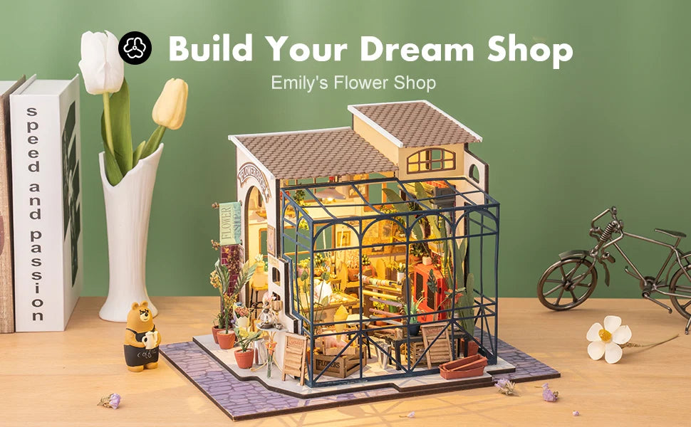 Mini House DIY Dollhouse Kit with Furnitures Accessories 1:24 Scale
