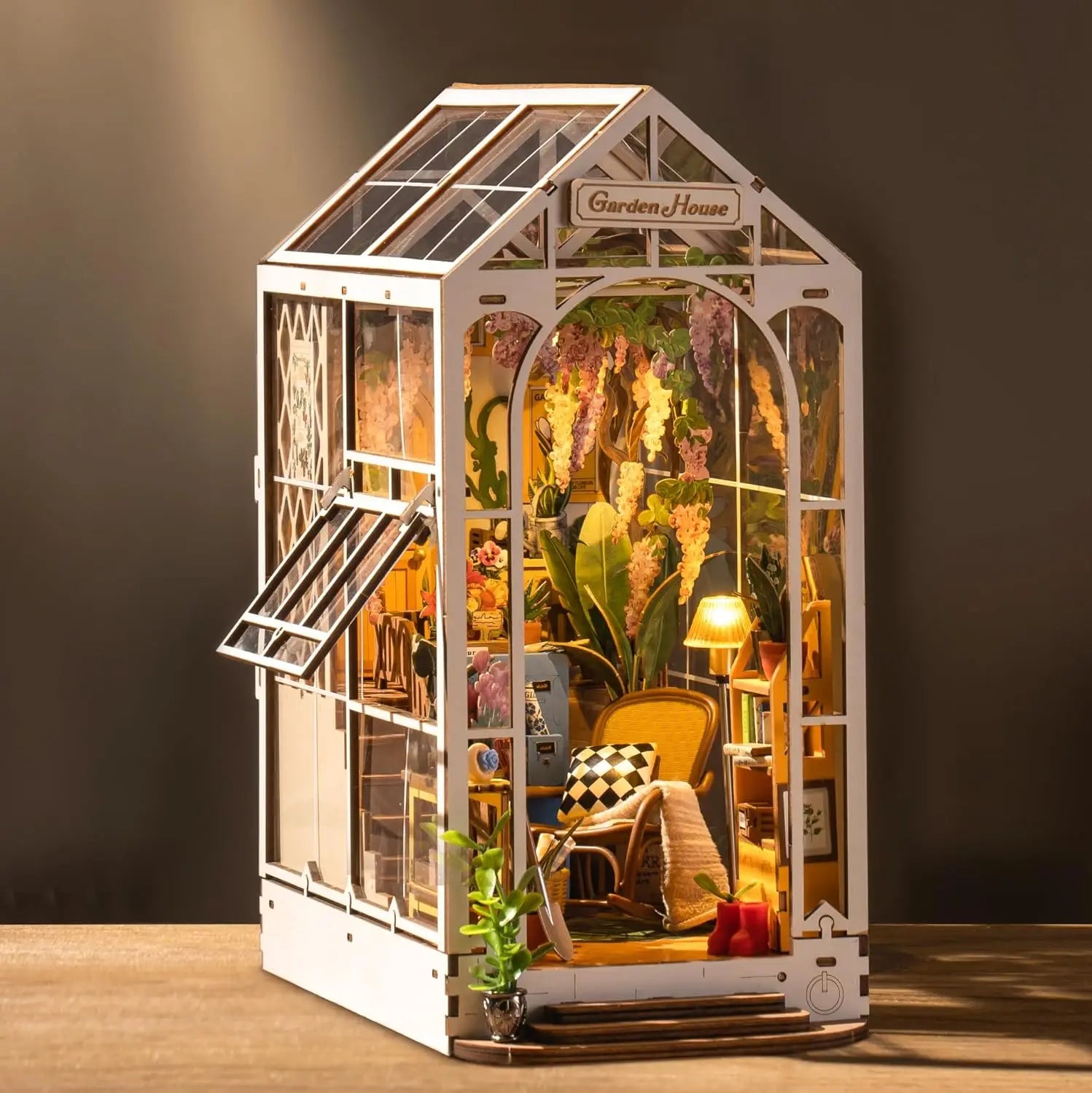 Garden Shed DIY Book Nook Kit with Furniture and LED Lamp 3D