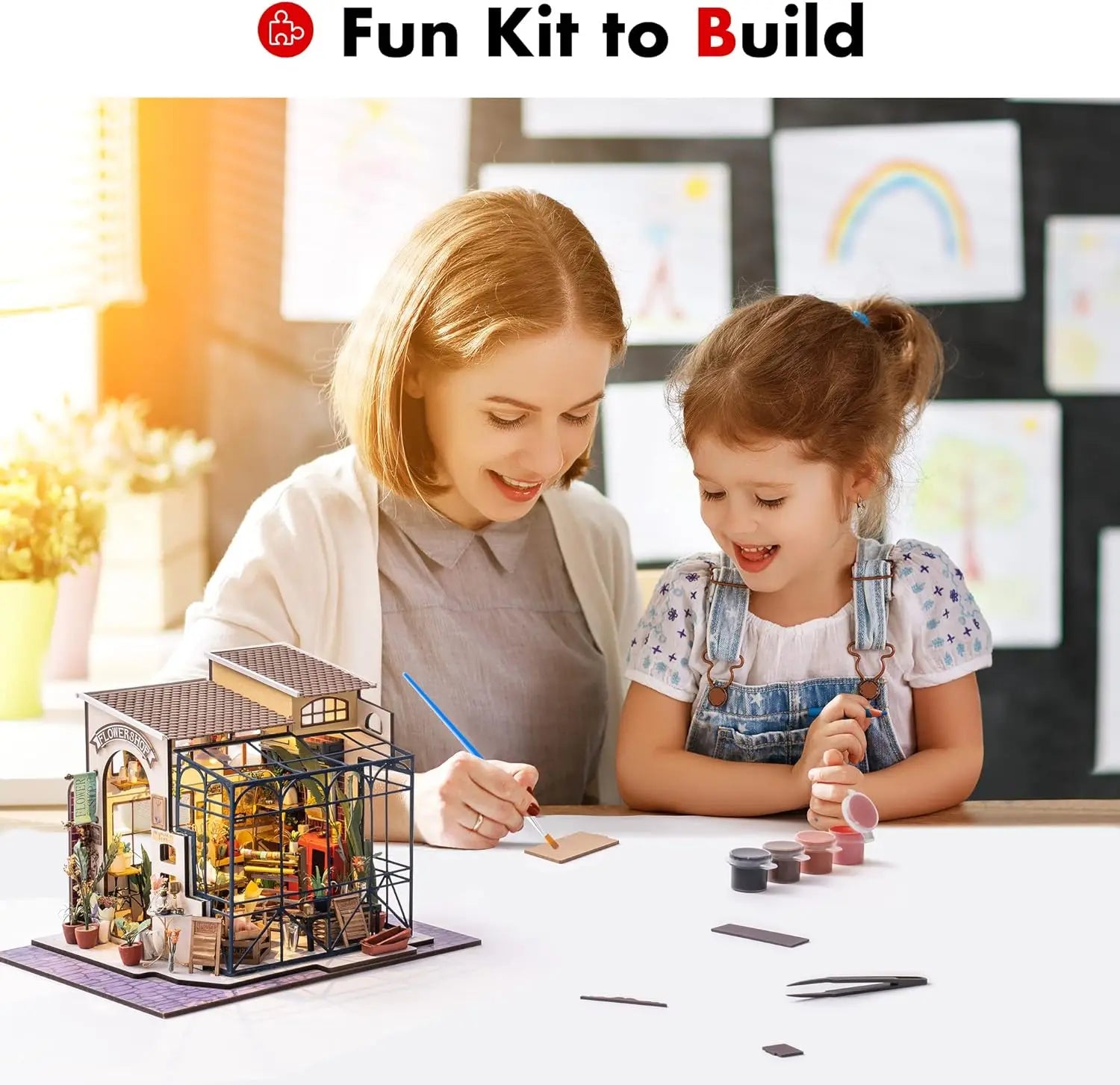 Mini House DIY Dollhouse Kit with Furnitures Accessories 1:24 Scale