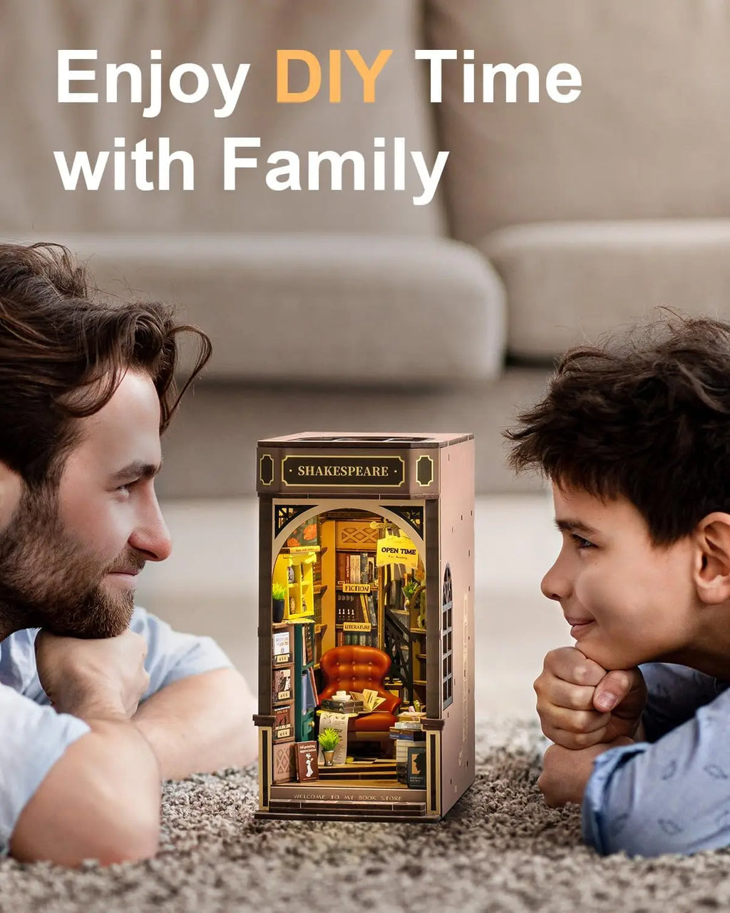 DIY Book Nook Kits Bookstore with Lights
