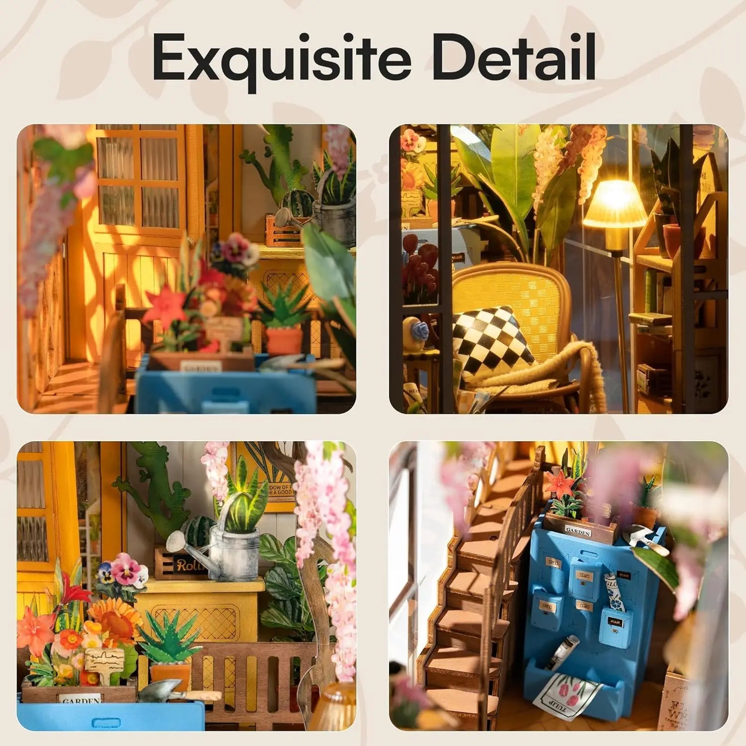 Garden Shed DIY Book Nook Kit with Furniture and LED Lamp 3D
