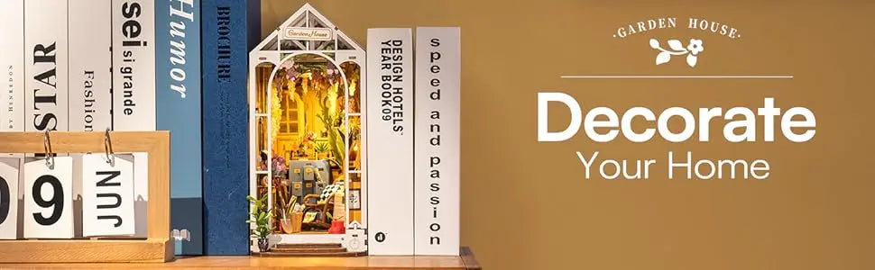Garden Shed DIY Book Nook Kit with Furniture and LED Lamp 3D