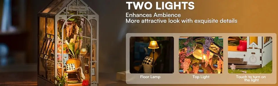 Garden Shed DIY Book Nook Kit with Furniture and LED Lamp 3D