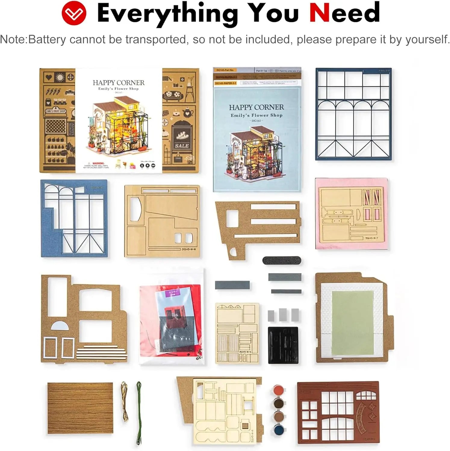 Mini House DIY Dollhouse Kit with Furnitures Accessories 1:24 Scale